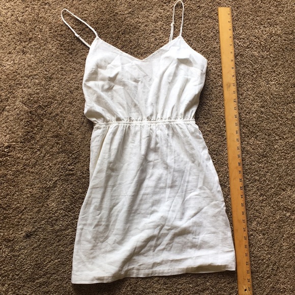 white linen strappy dress